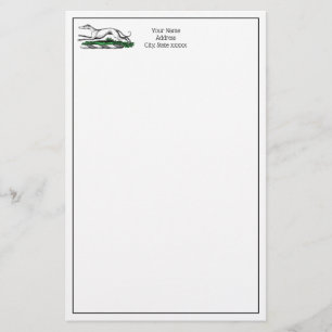 Greyhound Whippet Running Heraldic Crest Emblem Stationery