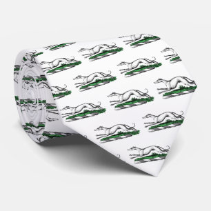 Greyhound Whippet Running Heraldic Crest Emblem Tie