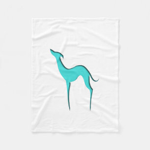 Greyhound/Whippet turquoise silhouette Blanket