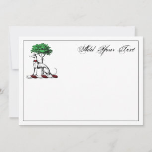 Greyhound Whippet W/Tree Heraldic Crest Note Card
