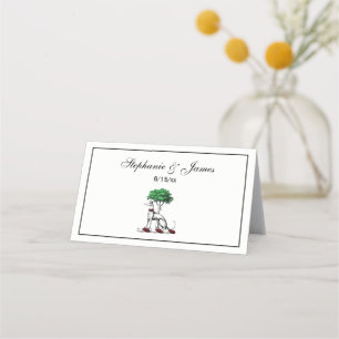 Greyhound Whippet With Tree Heraldic Crest Emblem Place Card