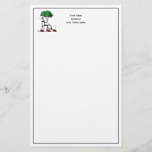 Greyhound Whippet With Tree Heraldic Crest Emblem Stationery