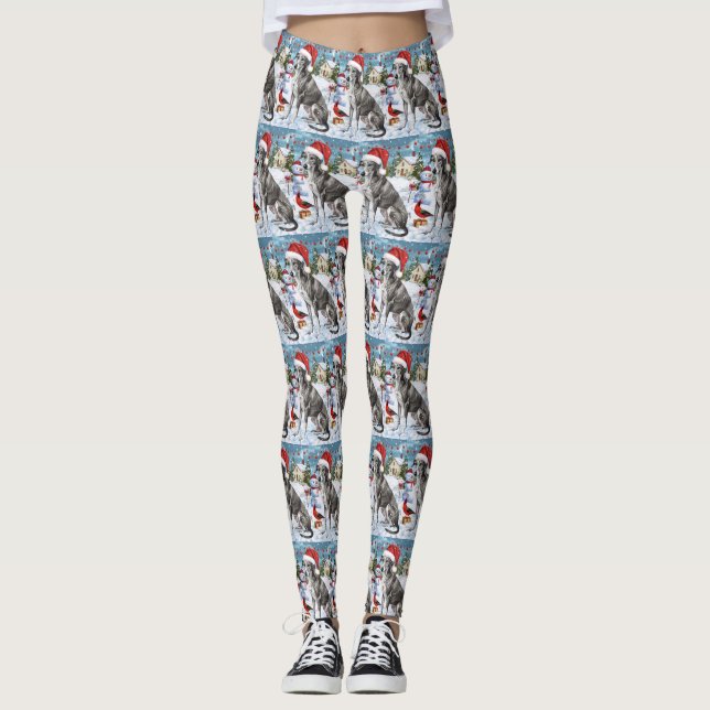 Greyhound Winter Wonderland Christmas Joy Leggings (Front)