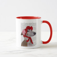 Greyhound with Red Woolly Hat 2