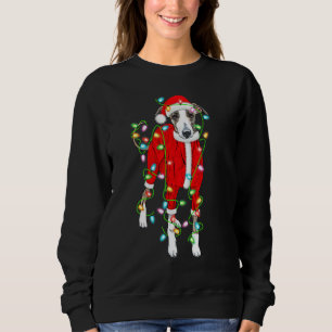 Greyhound Xmas Lighting Santa Hat Greyhound Chris Sweatshirt
