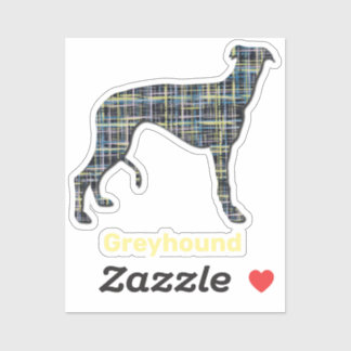 Greyhound Yellow & Blue Grid Lines Custom Sticker