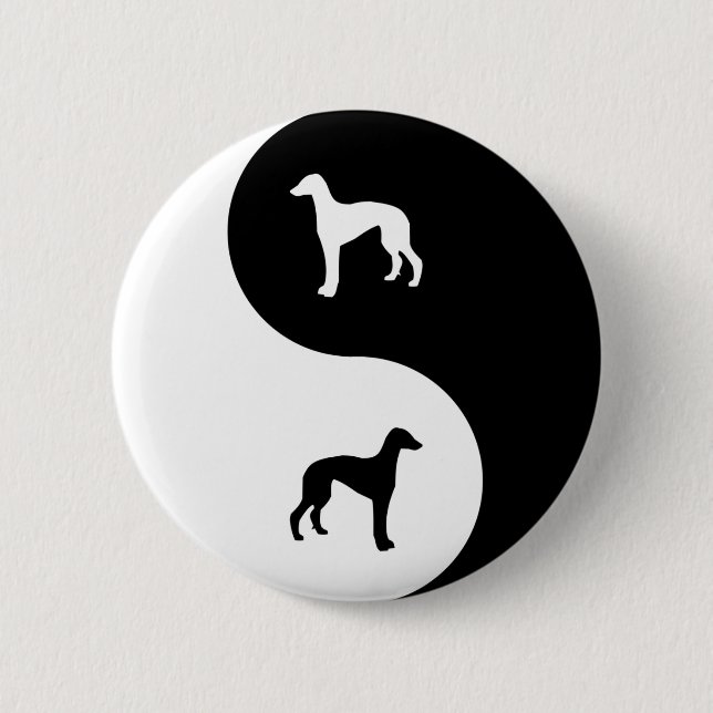 Greyhound Yin Yang 2 Inch Round Button (Front)