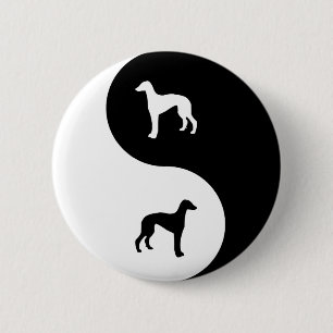 Greyhound Yin Yang 2 Inch Round Button