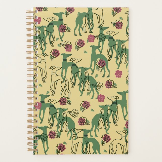 Greyhounds et Rose Greyhound Rose Printemps Motif (Devant)