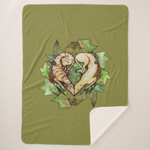 Greyhounds Heart Fawn Brindle Greyhound            Sherpa Blanket