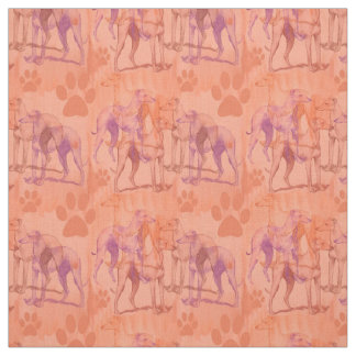 Greyhounds in the fog fabric