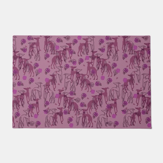 Greyhounds Love Pink Galgos Doggo Doormat (Front)