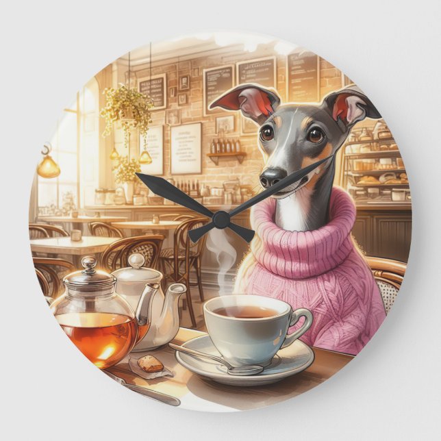 Greyhound's Tea Time Wall Clock (Front)