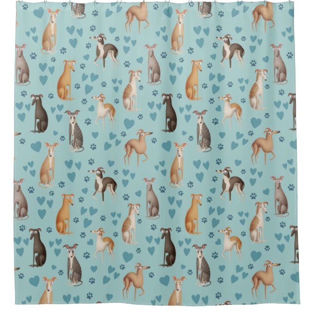 Greyhounds with hearts and paw prints (Front)