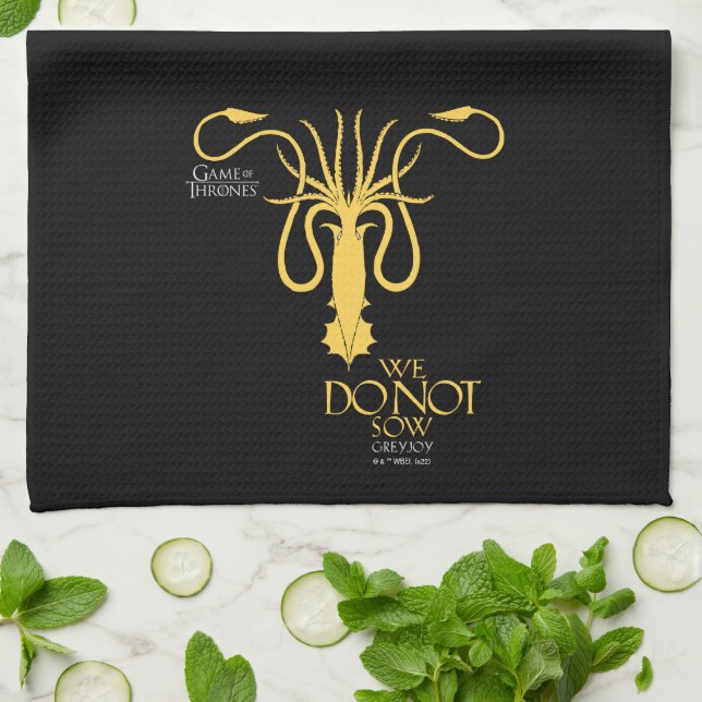 Greyjoy Sigil - We Do Not Sow Kitchen Towel (Folded)