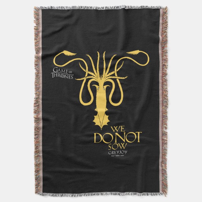Greyjoy Sigil - We Do Not Sow Throw Blanket (Front Vertical)