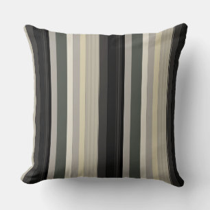 Greys and greens stripes throw pillow
