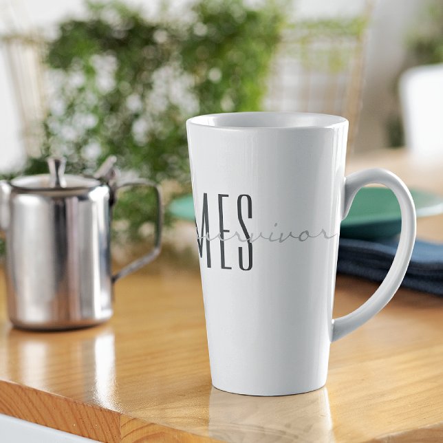 Greys, Monogram, Script i'm a survivor 17oz Latte Mug (Creator Uploaded)