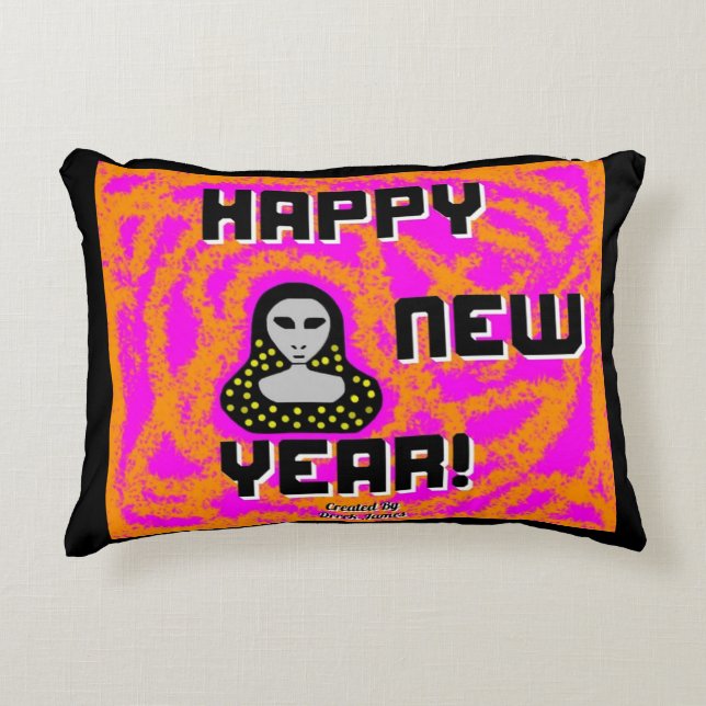 Greys New Year Wishes Accent Pillow (Front)