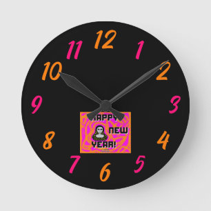 Greys New Year Wishes Acrylic Wall Clock