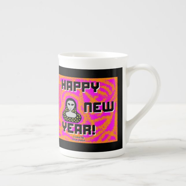 Greys New Year Wishes Bone China Mug (Right)