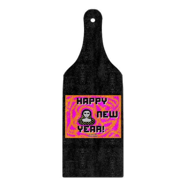 Greys New Year Wishes Cutting Board Paddle (Front)