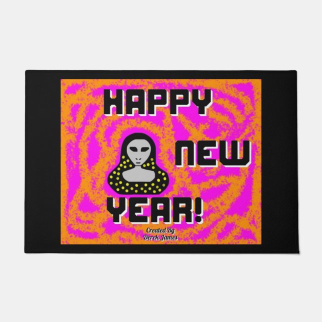 Greys New Year Wishes Door Mat (Front)
