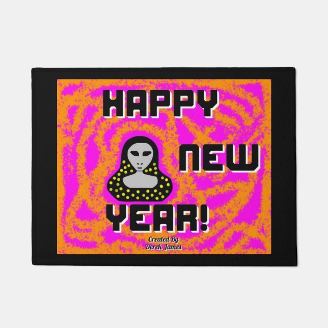 Greys New Year Wishes Door Mat (Front)