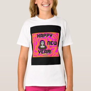 Greys New Year Wishes Girls White Basic T Shirt