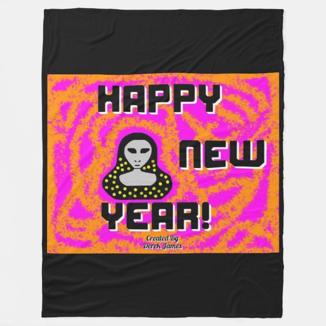 Greys New Year Wishes Large Fleece Blanket (Front)