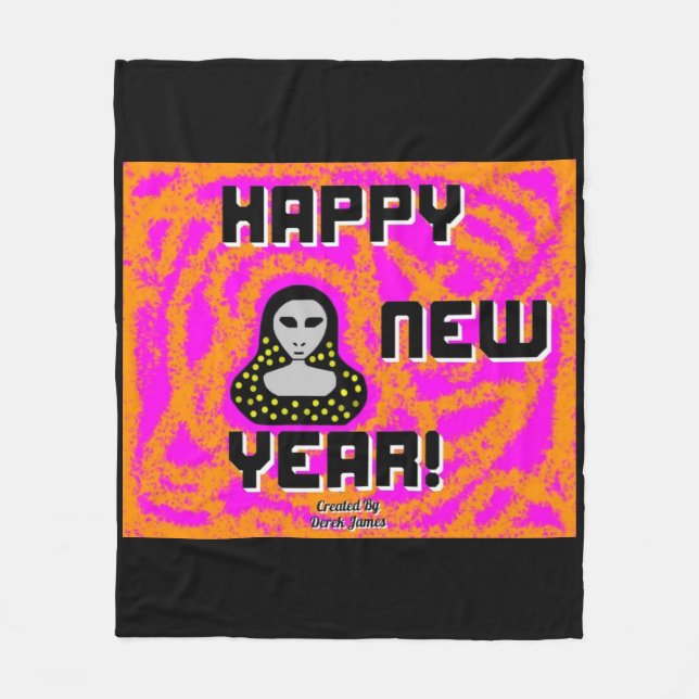 Greys New Year Wishes Medium Fleece Blanket (Front)