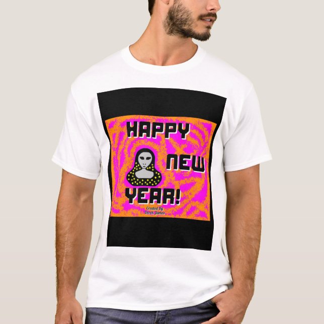Greys New Year Wishes Men's White Basic T Shirt (Front)