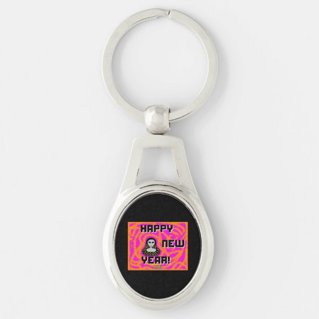 Greys New Year Wishes Oval Keychain (Front)