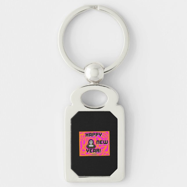 Greys New Year Wishes Rectangle Keychain (Front)