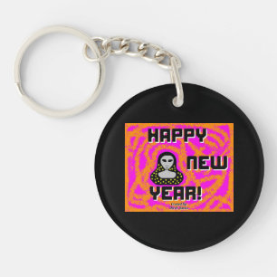 Greys New Year Wishes Round Keychain