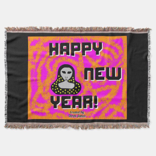 Greys New Year Wishes Throw Blanket (Front)