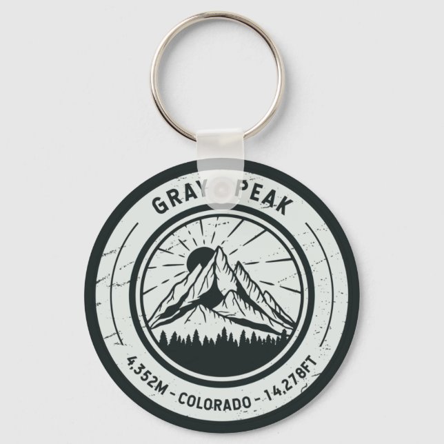 Greys Peak Colorado Hiking Skiing Travel  Keychain (Front)