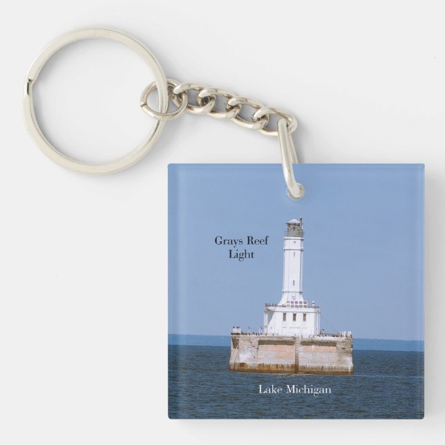 Greys Reef Light acrylic key chain (Front)