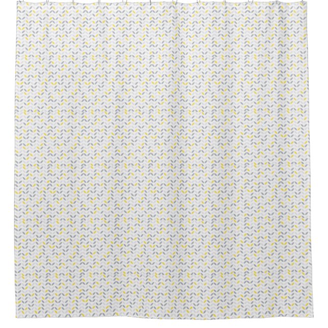 Greys & Yellow minimial pattern Shower Curtain (Front)