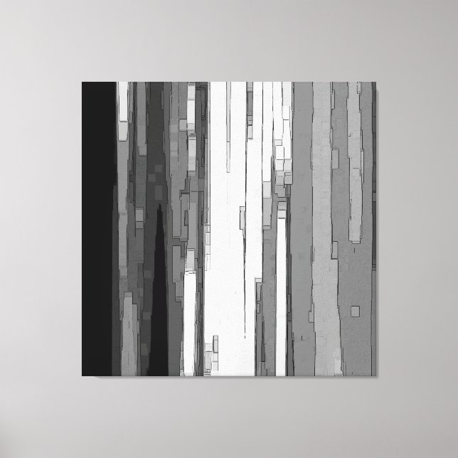 Greyscale Abstract B&W Art Canvas Print (Front)