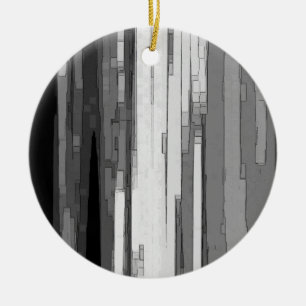 Greyscale Abstract B&W Art Ceramic Ornament