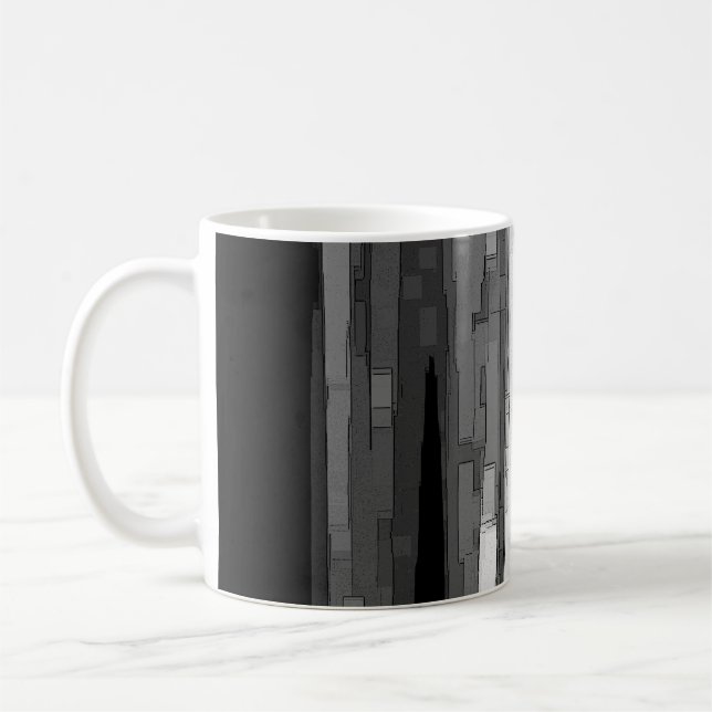 Greyscale Abstract B&W Art  Coffee Mug (Left)