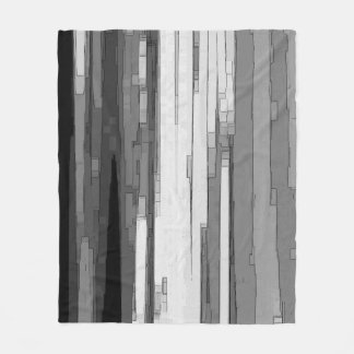 Greyscale Abstract B&W Art Fleece Blanket