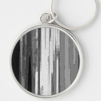 Greyscale Abstract B&W Art Keychain