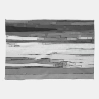 Greyscale Abstract B&W Art  Kitchen Towel