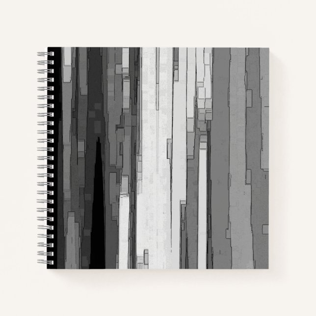 Greyscale Abstract B&W Art  Notebook (Front)