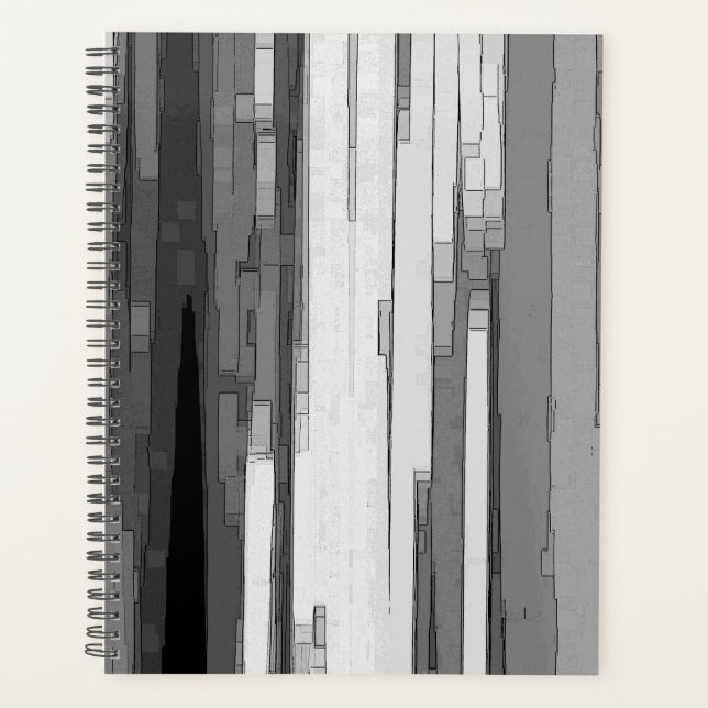 Greyscale Abstract B&W Art  Planner (Front)