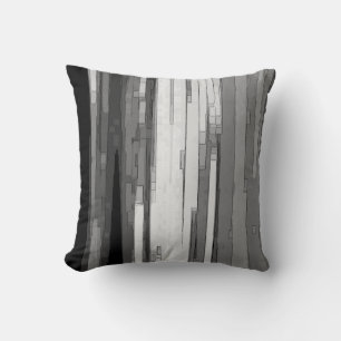Greyscale Abstract B&W Art Throw Pillow