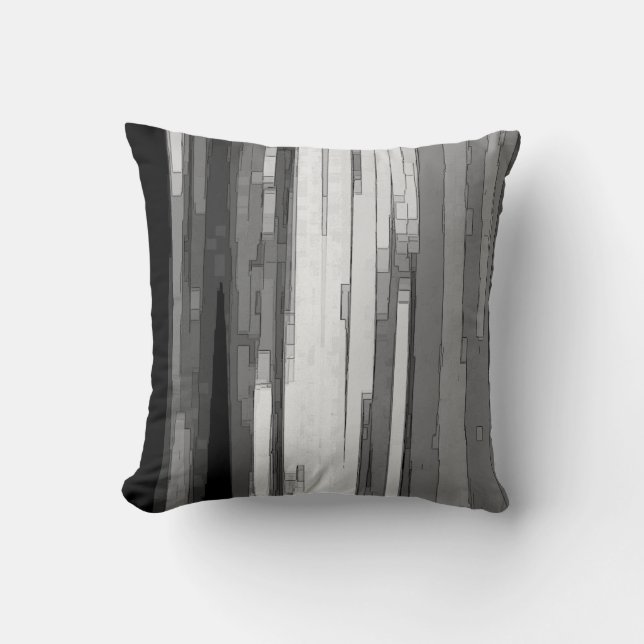 Greyscale Abstract B&W Art  Throw Pillow (Front)