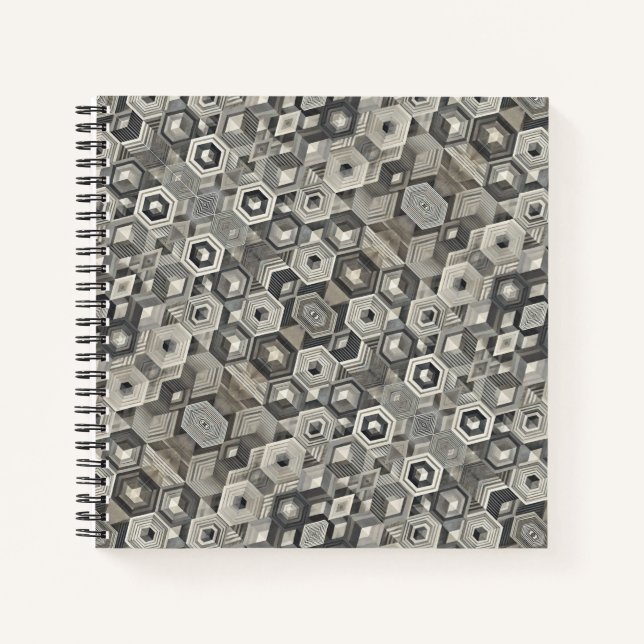 Greyscale Geometrics Notebook (Front)